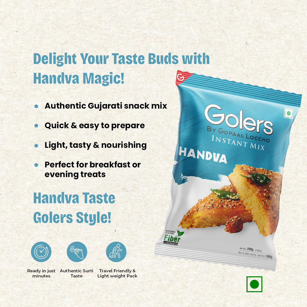 Golers Handvo – Traditional Baked Mixed Dal & Vegetable Savory Cake
