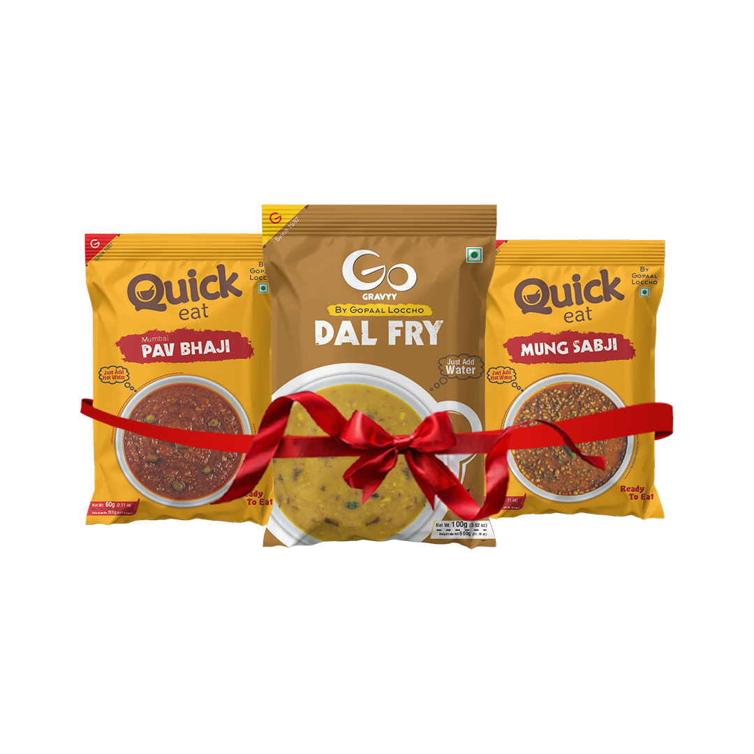 Quick Ready To Eat Pav Bhaji, Dal Fry, Mung Sabji Pack Of 3 Combo