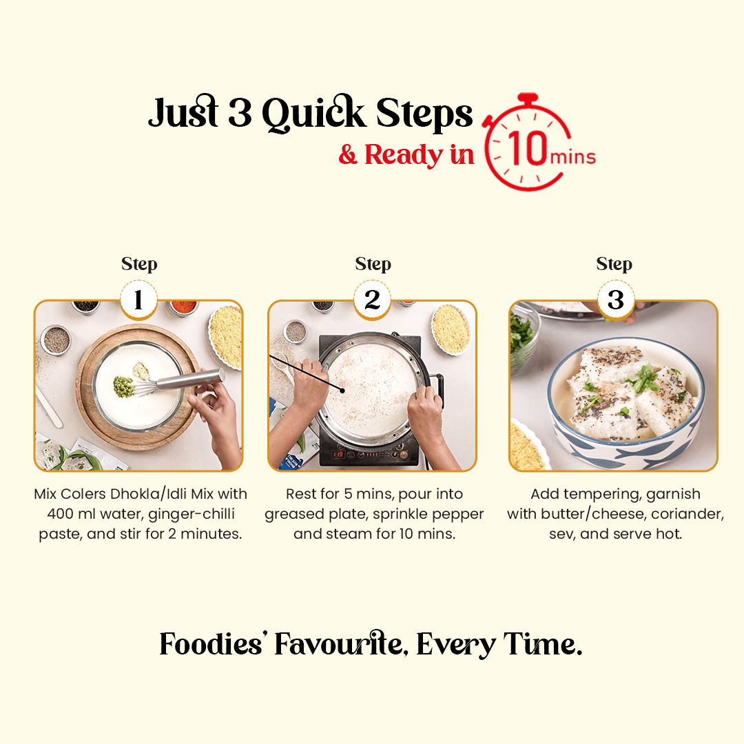 Golers White Dhokla or Rice Idli Instant Mix | Healthy Breakfast