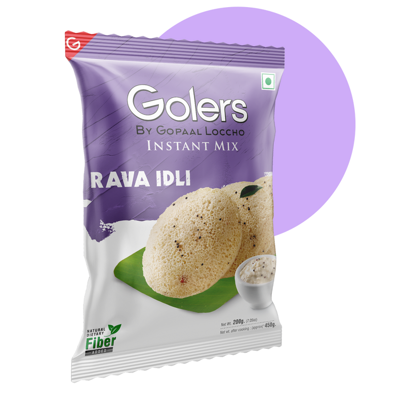 Golers Rava Idli Instant Mix by Gopaal Loccho (200g) – Fluffy Semolina Steamed Breakfast Mix