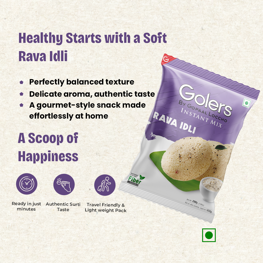 Golers Instant Rava Idli Mix | Easy Breckfast & Meals