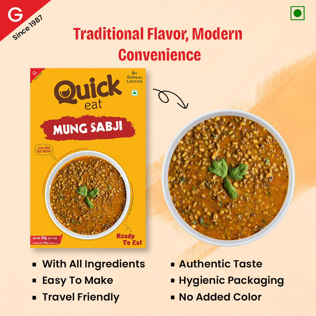 Golers Ready To Eat Mung Sabji - Just Add Hot Water